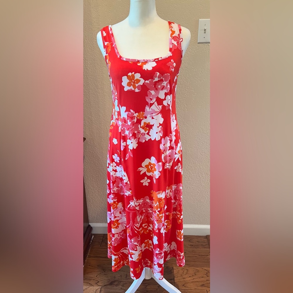 Susan Graver Red Floral Dress